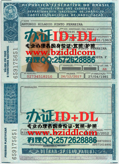办巴西驾照,Brazil driver's license,Carteira de motorista do brasil