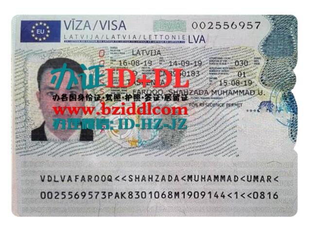 拉脱维亚申根签证PSD模板,Latvia Schengen Visa PSD Template