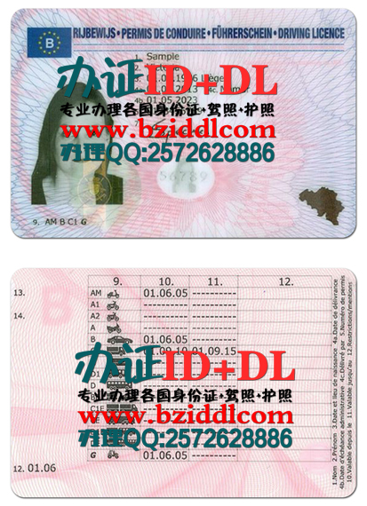 办比利时驾照，Belgian driver's license,比利时旧版驾照样本