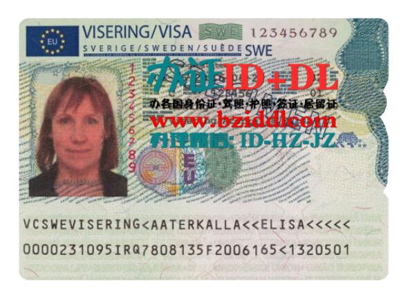 瑞典签证PSD模板,Swedish visa PSD template